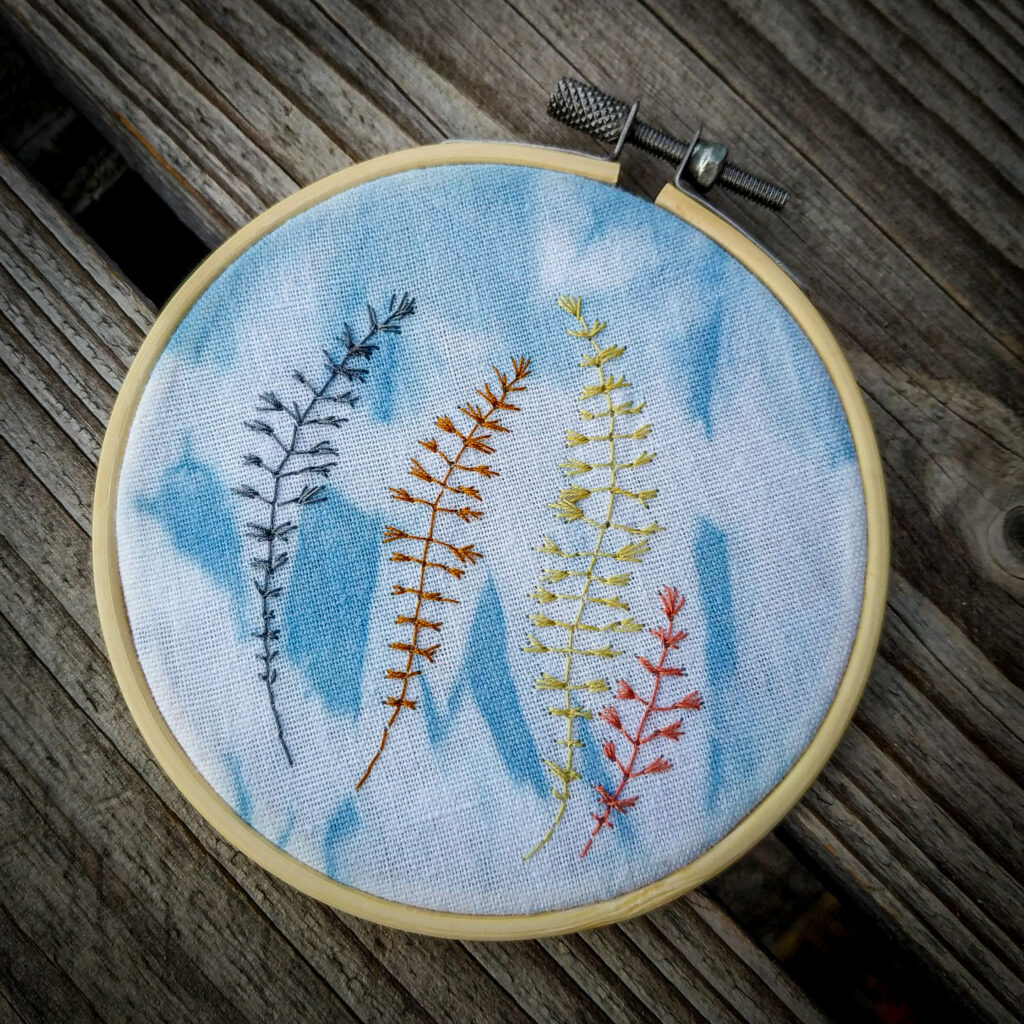 broderie sur shibori